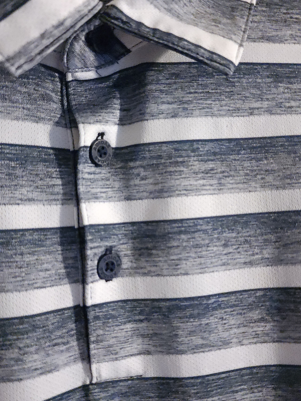 ADIDAS Men’s Two-Color Striped Performance Golf Polo Shirt - Blue/White  Size XL - Picture 4 of 7